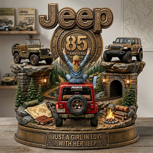 Just a Girl in Love with Her Jeep - Personalized Proud Off-road Journey Acrylic Plaque Shaped Plaques PopCulturePrints