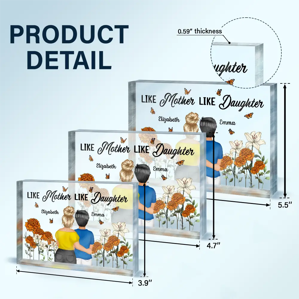 Mother & Daughter Forever Linked Together - Personalized Acrylic Plaque for Unique Bonding Moments Acrylic Plaque PopCulturePrints