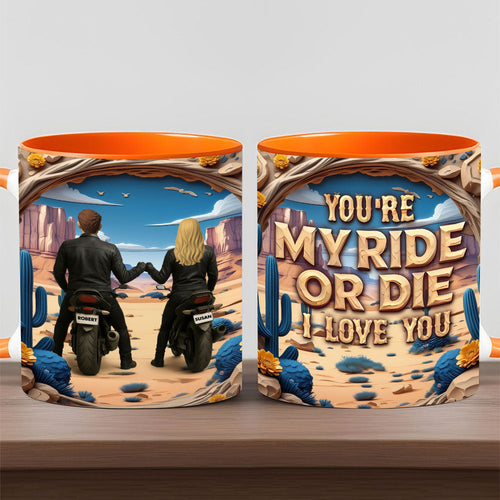 You're My Ride or Die - Personalized Motorbike Couple Mug Coffee Mug PopCulturePrints