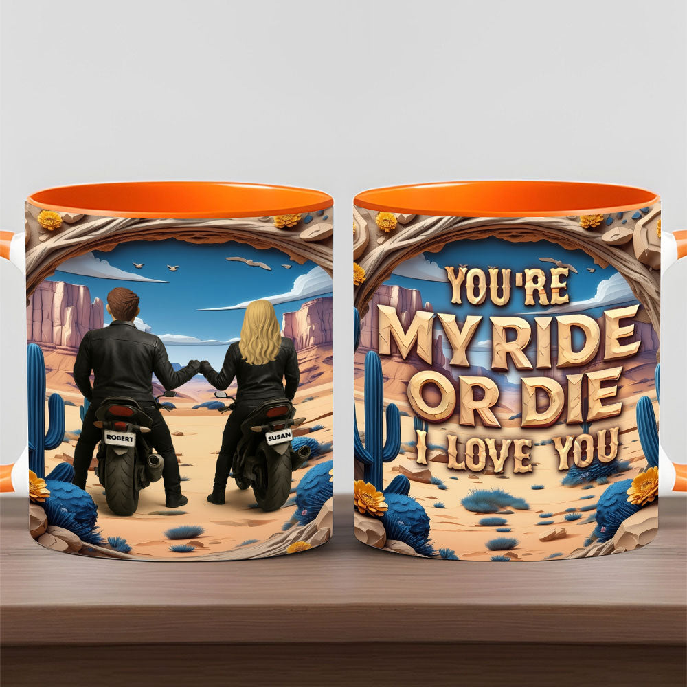 You're My Ride or Die - Personalized Motorbike Couple Mug Coffee Mug PopCulturePrints