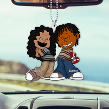 Load image into Gallery viewer, Personalized Cartoon Couple Car Ornament - Gangsta Love Ornament PopCulturePrints
