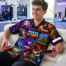 Load image into Gallery viewer, Press Start to Adventure - Custom Legends Level Hawaiian Shirt for Gamers
