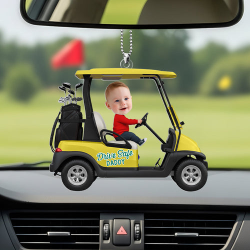 Drive Safe Daddy! Custom Photo Car Ornament - A Unique Personalized Gift for Dads Ornament PopCulturePrints