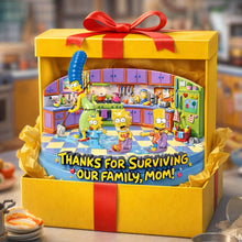 Load image into Gallery viewer, “Thanks for Surviving Our Family, Mom!” - Personalized Acrylic Plaque for Mom and Grandma Shaped Plaques PopCulturePrints
