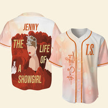 Load image into Gallery viewer, “Celebrate Your Unique Style: Personalized Life Of A Showgirl Baseball Jersey” AOP Products PopCulturePrints
