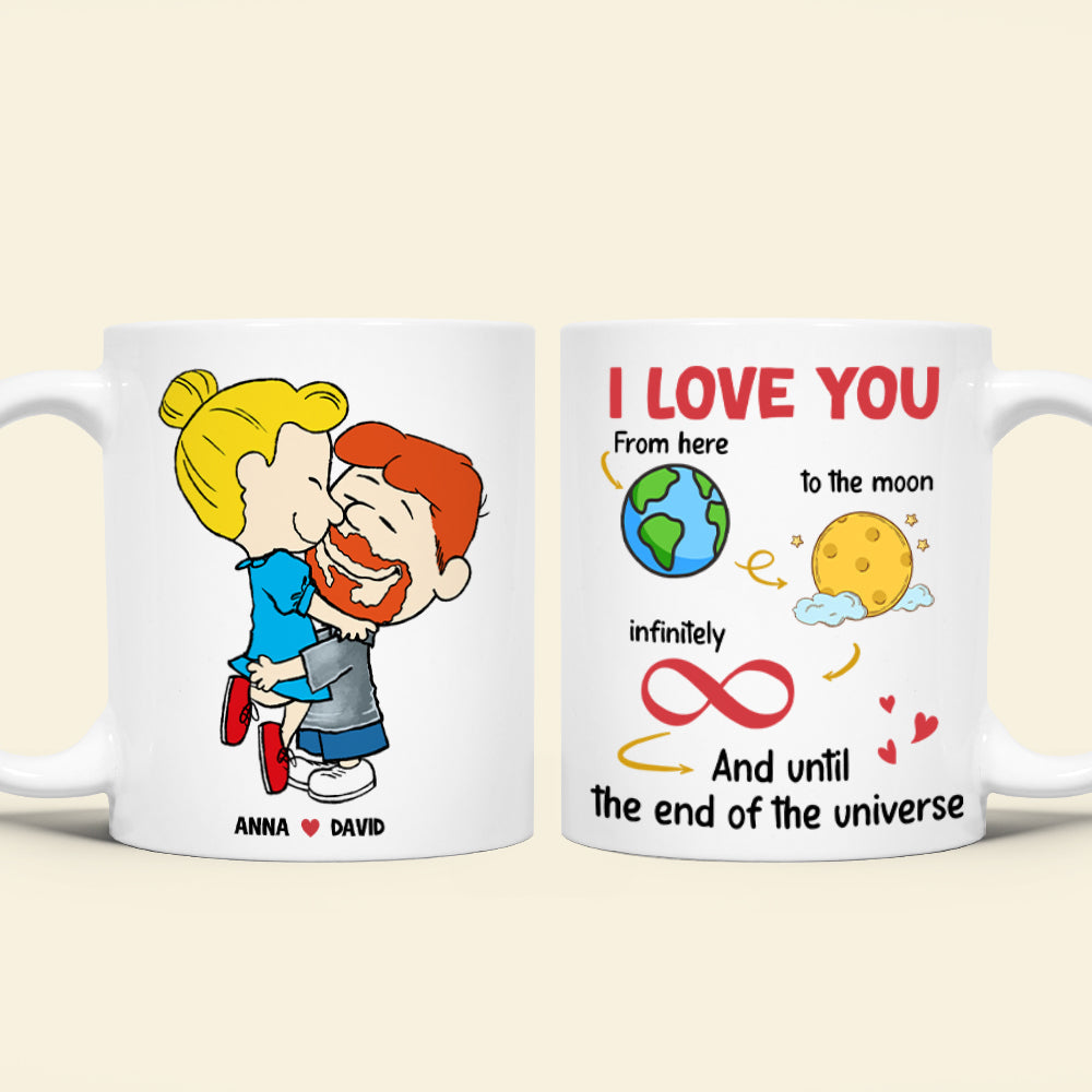 Personalized Couple Coffee Mug - Love You Until The End Of The Universe Coffee Mug PopCulturePrints