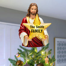 Load image into Gallery viewer, Personalized Jesus Star Acrylic Christmas Tree Topper - A Meaningful Gift for Christian Families Ornament PopCulturePrints
