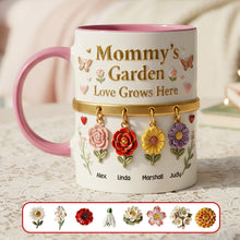 Load image into Gallery viewer, Mom's Floral Garden Coffee Accent Mug - Personalized Gifts for Mom and Grandma Coffee Mug PopCulturePrints
