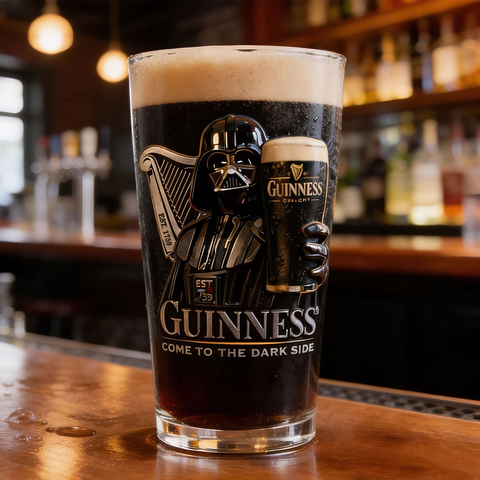 Unleash Galactic Fun with Our Futuristic Space Warrior Beer Glass - Personalized Gift for Star Wars Fans Beer Glasses PopCulturePrints