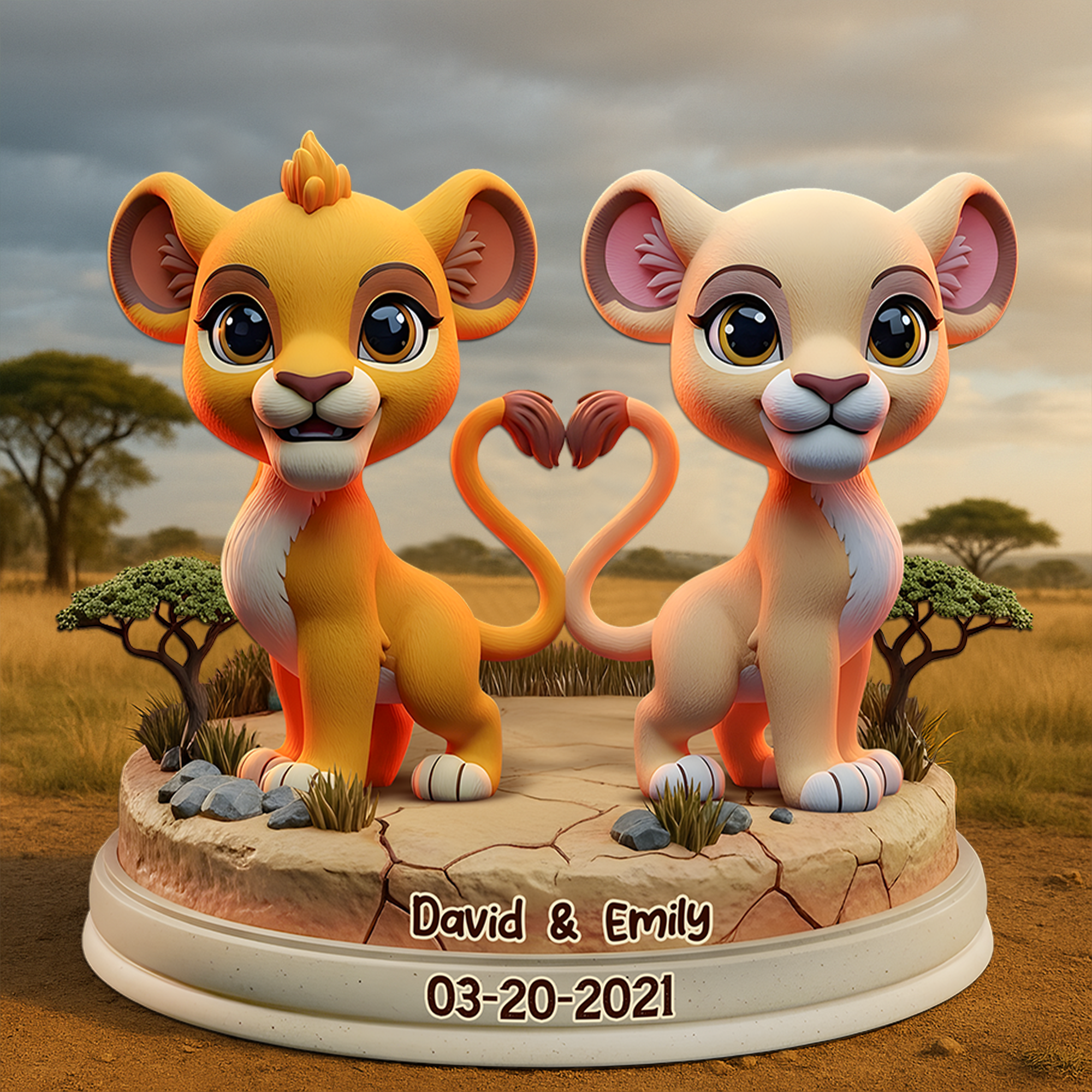 “Together we Roar” - Lion Couple Acrylic Plaque - Personalized Gift for Couples, Anniversary, Engagement Shaped Plaques PopCulturePrints