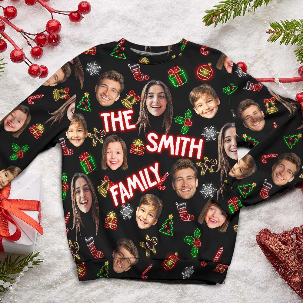 Personalized Family Christmas Photo Hoodie