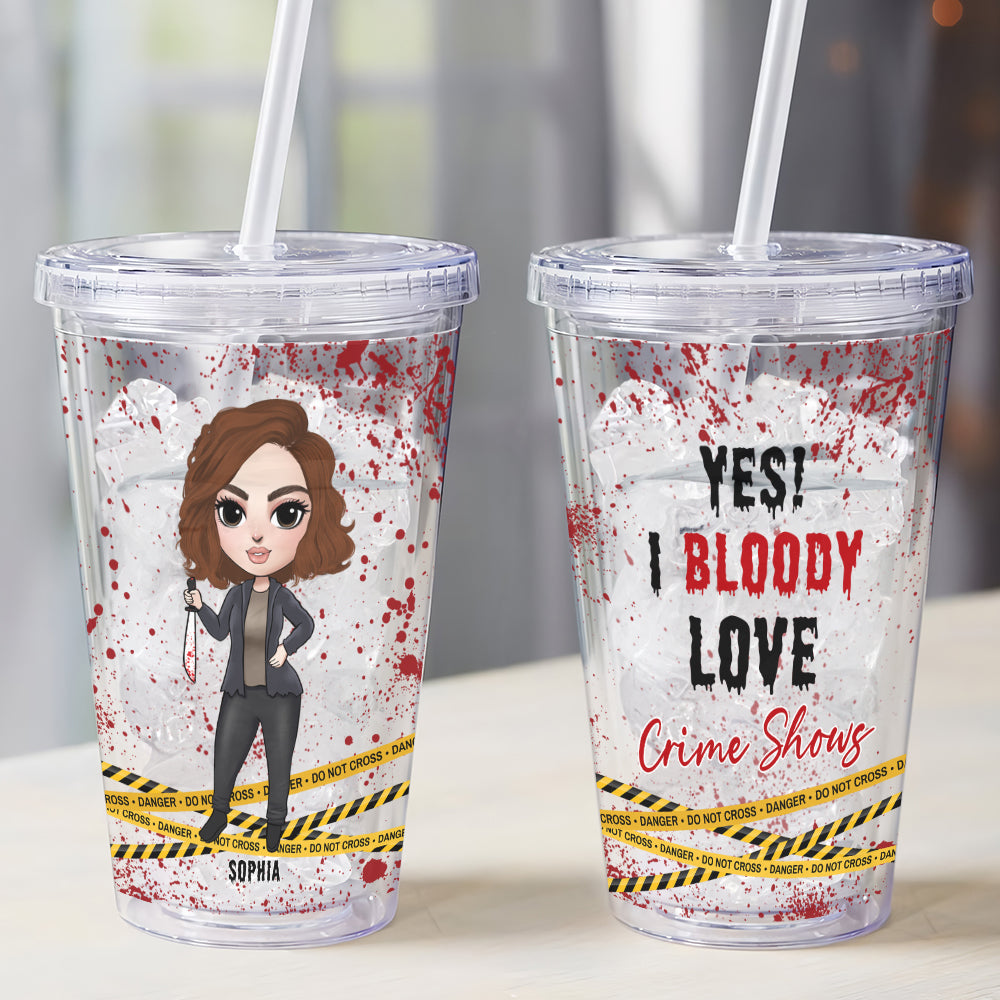 Personalized Crime Show Fan Acrylic Tumbler - 16oz Halloween Gift Tumbler Cup PopCulturePrints