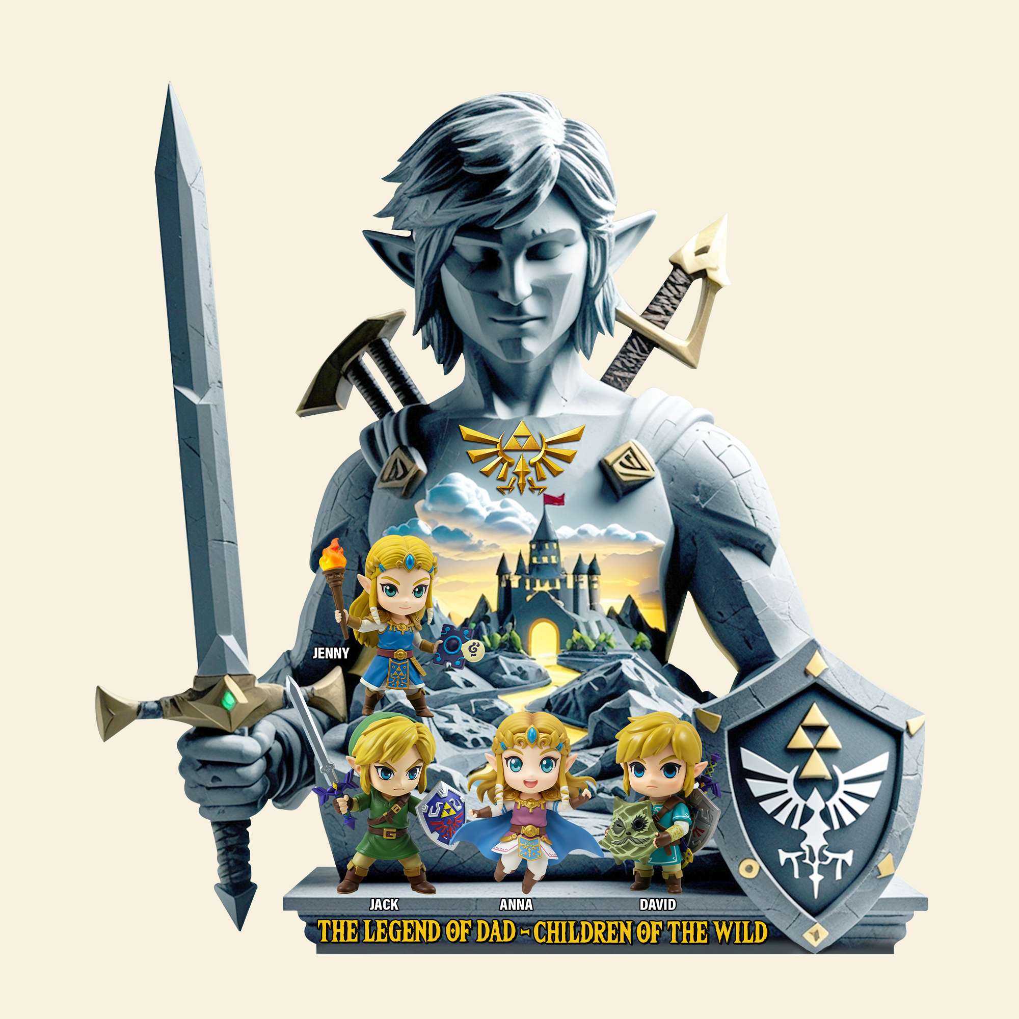 "The Legend of Dad - Children of the Wild" - Personalized Acrylic Plaque - Unique Gift for Dad, Grandpa, and More Shaped Plaques PopCulturePrints