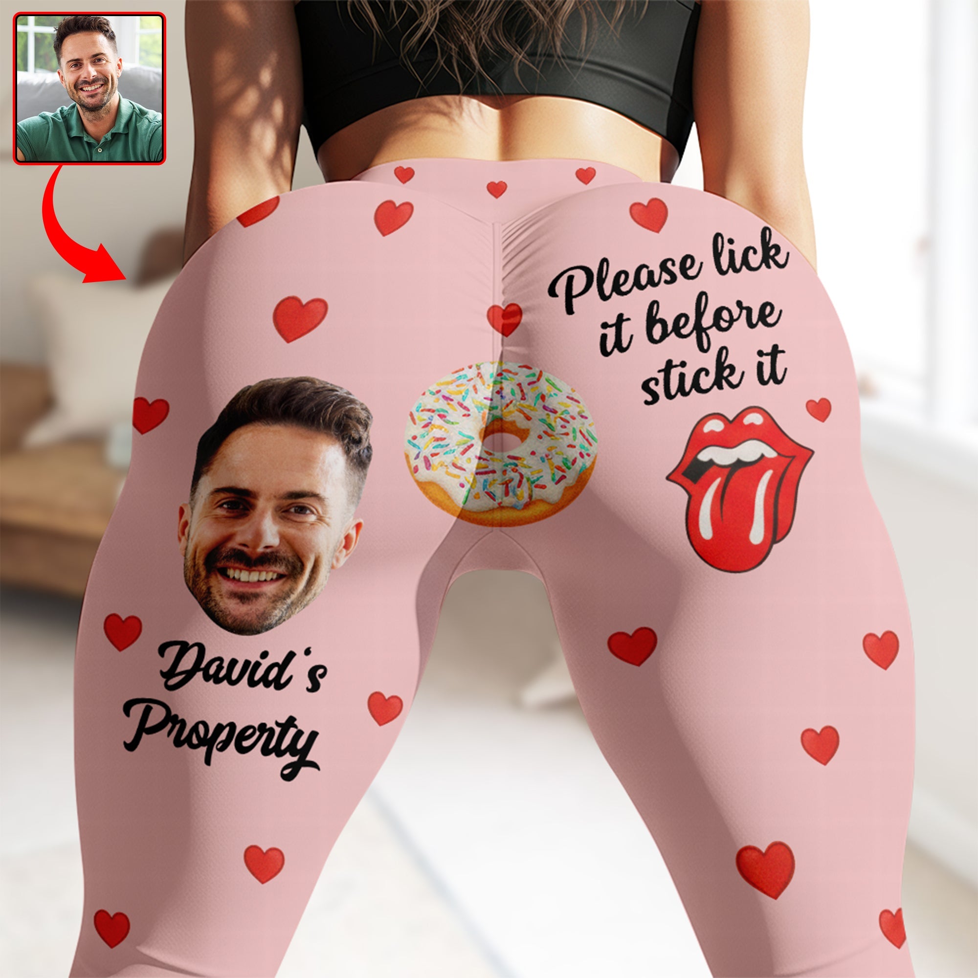 Love with a Twist: Customize Your Naughty Couple Leggings - Perfect Gift for Her Shorts and Pants PopCulturePrints