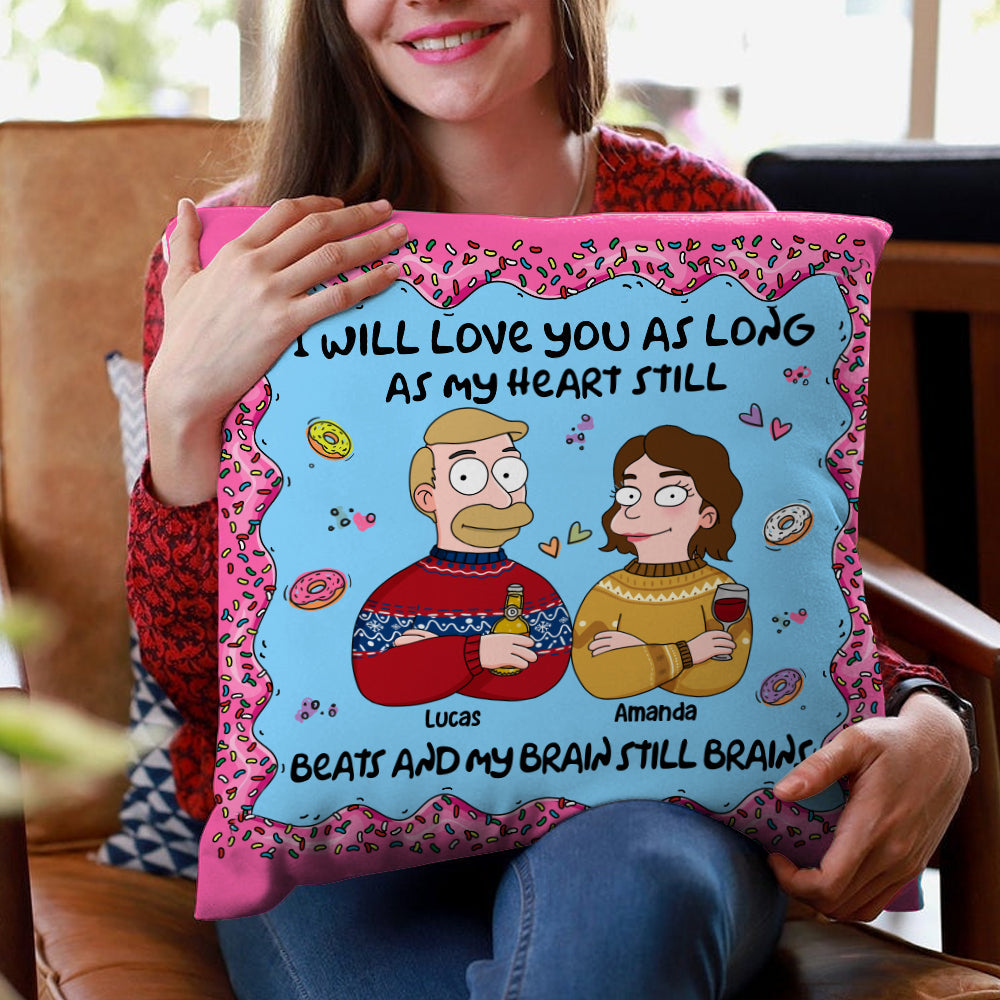 Custom Cartoon Couple Love Pillow - Personalized Valentine's Day Gifts Pillow PopCulturePrints