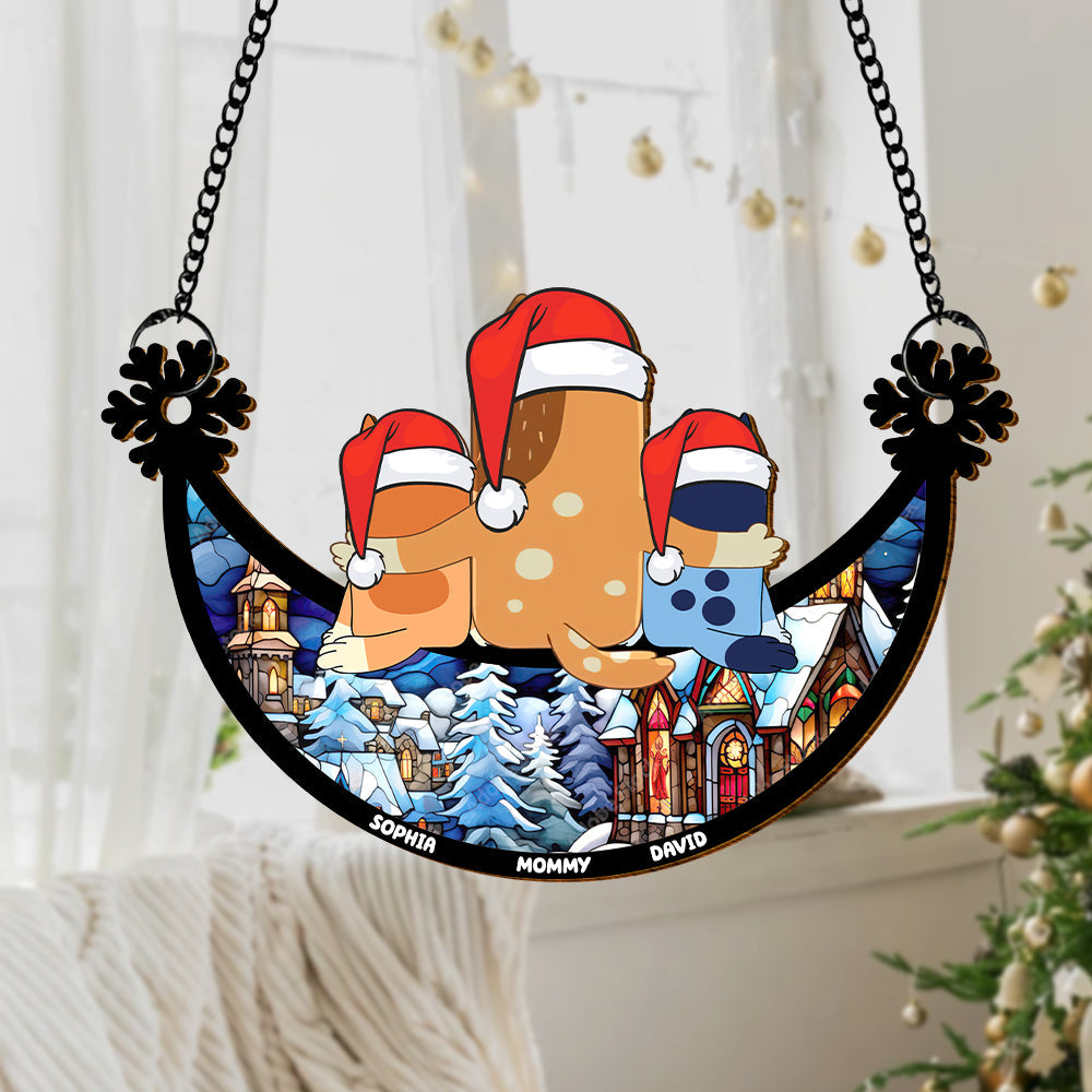 Personalized Christmas Suncatcher Ornament for Moms - Festive Family Design