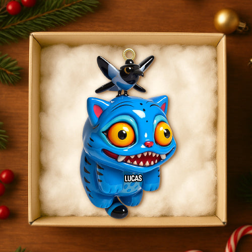Embrace the Whimsy: Blue Mischief Cat Acrylic Ornament - Personalized Christmas Gift for Cat Lovers and Friends Ornament PopCulturePrints