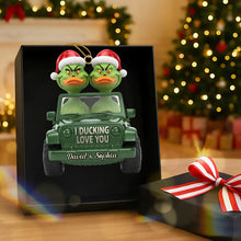 Load image into Gallery viewer, I Ducking Love You - Green Duck Couple Acrylic Ornament | Personalized Gifts for Couples Ornament PopCulturePrints
