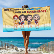 Load image into Gallery viewer, Superhero Beach Towel, Personalized for Girls Beach Towel PopCulturePrints
