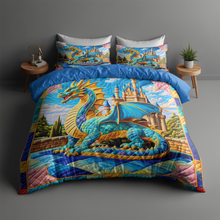 Load image into Gallery viewer, Personalized Fantasy Dragon Quilt Bed Set Blanket PopCulturePrints
