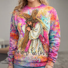 Load image into Gallery viewer, Oh How He Loves - Personalized Jesus Carrying The Cross 3D Shirt for Christians AOP Products PopCulturePrints
