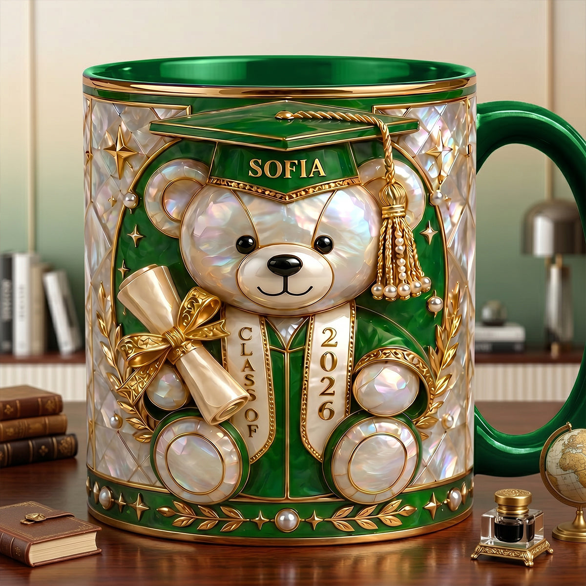 Lovely Bear Mug - Celebrate Graduation with Personalized Touch Coffee Mug PopCulturePrints