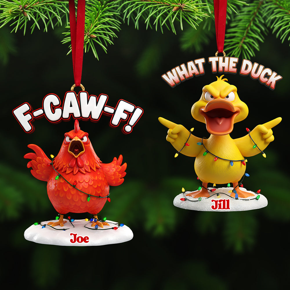 F-Caw-F! Funny Coworkers Acrylic Ornament - Personalized Christmas Gift Ornament PopCulturePrints