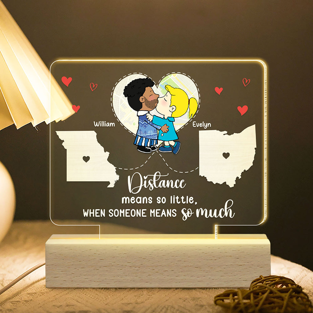 Custom LED Map Light for Couples - Personalized Gift Led Night Light PopCulturePrints