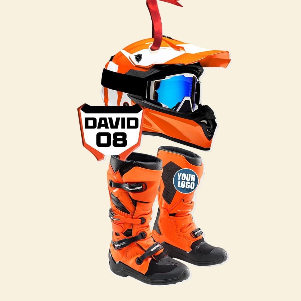 Customized Motocross Helmet Christmas Ornament Ornament PopCulturePrints