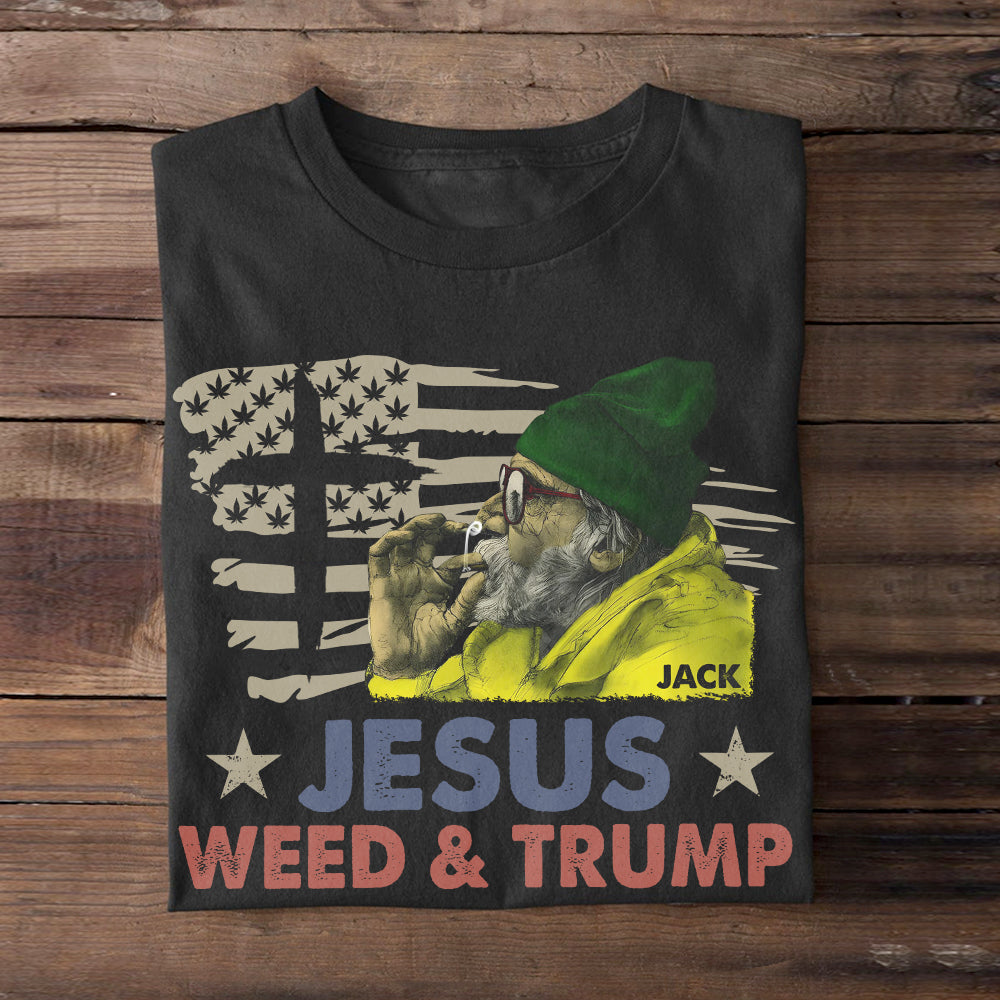 Jesus Weed & Trump Graphic T-Shirt