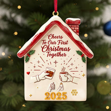 Load image into Gallery viewer, Cheers To Our First Christmas Together - Personalized Acrylic Ornament for Family &amp; Friends Ornament PopCulturePrints
