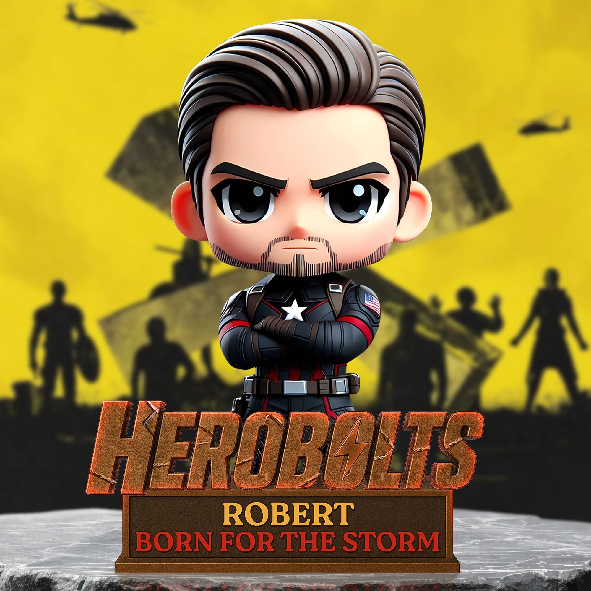 "Your Hero, My Dad" - Custom Herobolts Dad Plaque - Personalized Gift for Dads and Grandpas Shaped Plaques PopCulturePrints