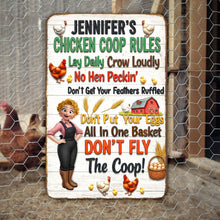Load image into Gallery viewer, Personalized Chicken Coop Rules Metal Sign - Custom Gift for Farm Girls Metal Signs PopCulturePrints
