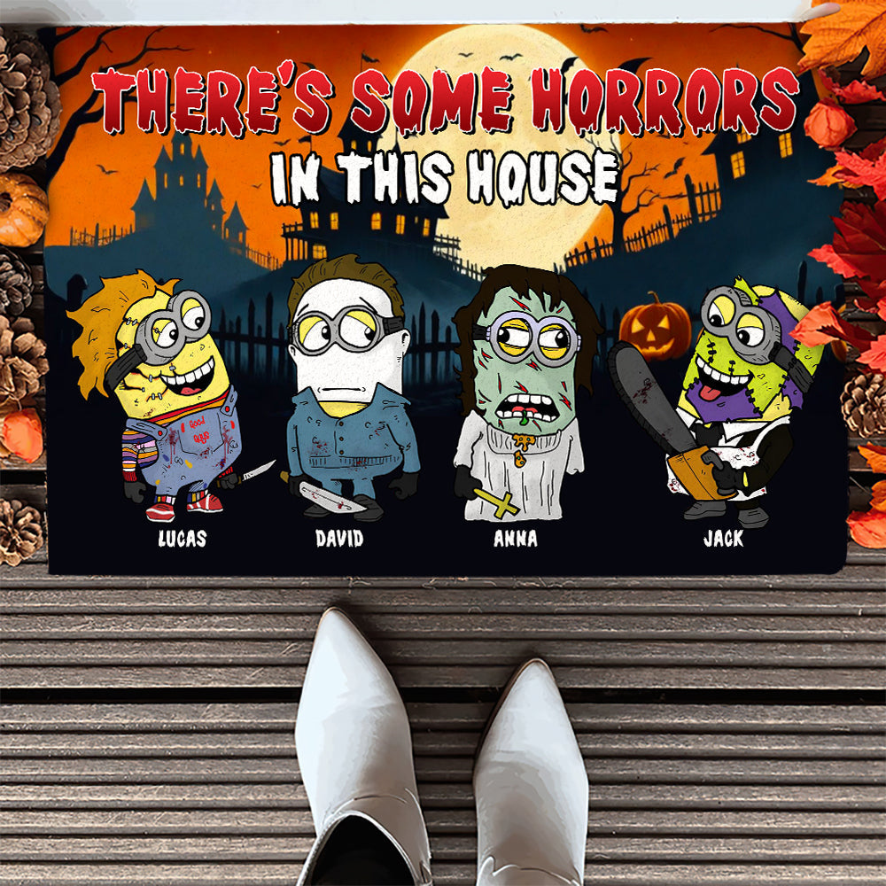 Personalized Halloween Family Doormat - Spooky Character Customization