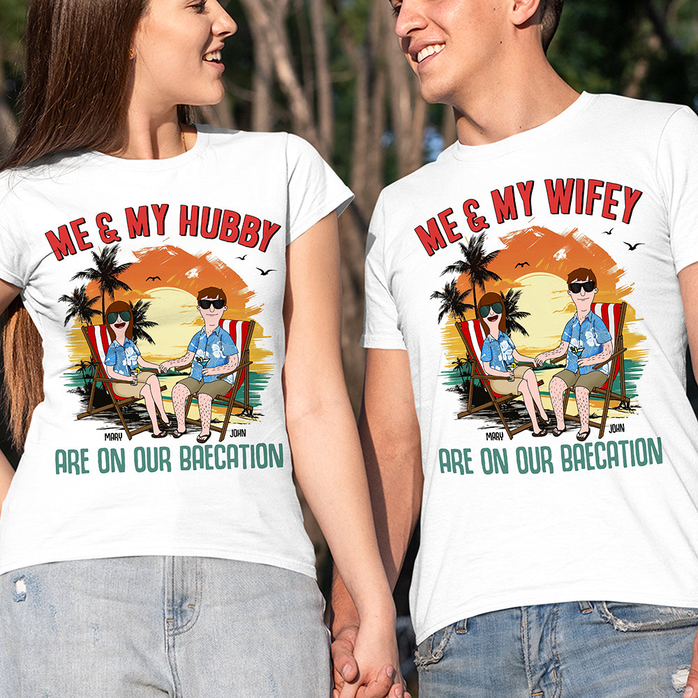 Me & My Wifey | Me & My Hubby - Personalized Couple T-Shirts for Special Occasions Shirts PopCulturePrints