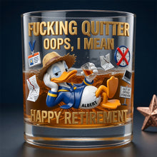 Load image into Gallery viewer, Cheers to New Beginnings - Personalized Happy Retirement Round Glass

