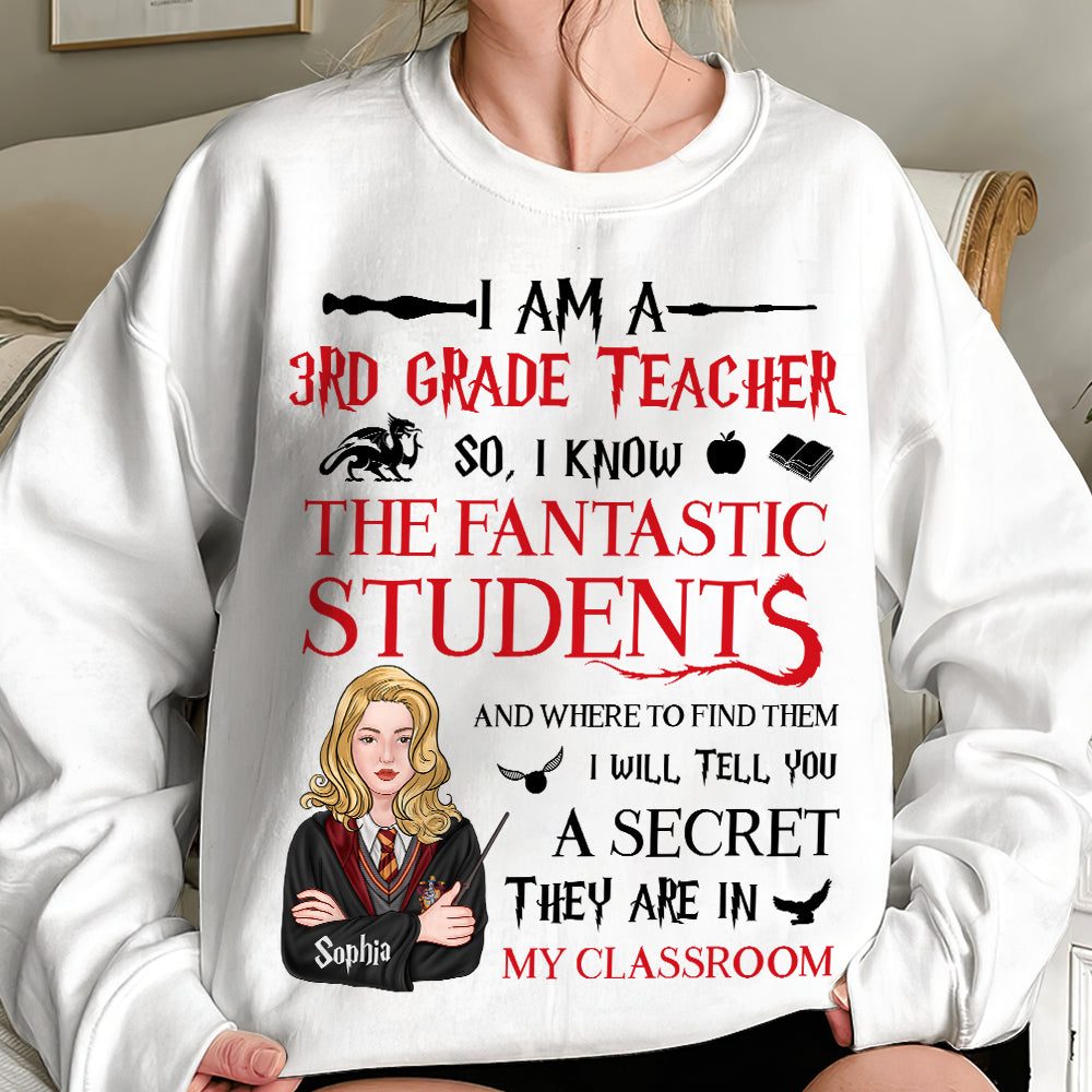 Personalized 3rd Grade Teacher T-Shirt - Fantastic Students Theme