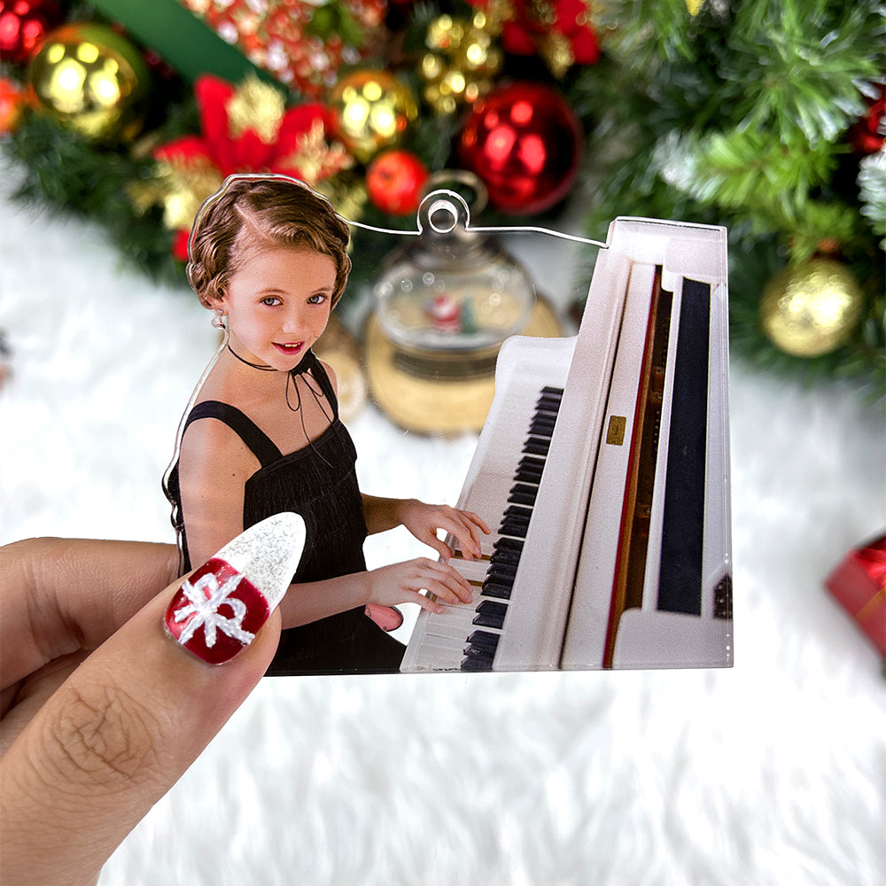 Personalized Piano Player Photo Ornament