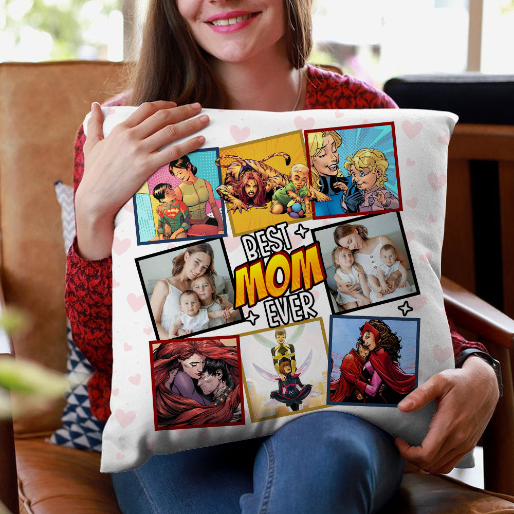 Custom Comic Style Photo Pillow - Best Mom Ever Gift Pillow PopCulturePrints