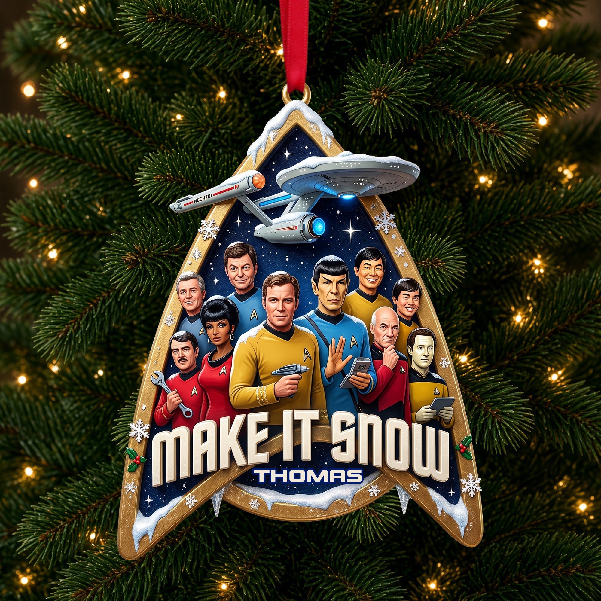 Make It Snow - Cosmic Blizzard Acrylic Ornament | Personalized Christmas Gift