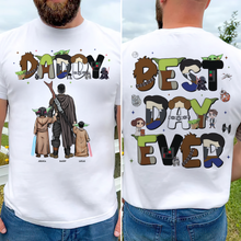 Load image into Gallery viewer, “The Best Day Ever!” - Personalized Galaxy Dad Shirt - Gift for Dad, Grandpa, and Father Figures Shirts PopCulturePrints
