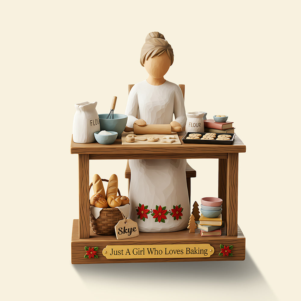 “Just A Girl Who Loves Baking” - Customized Acrylic Plaque for Baking Enthusiasts Shaped Plaques PopCulturePrints