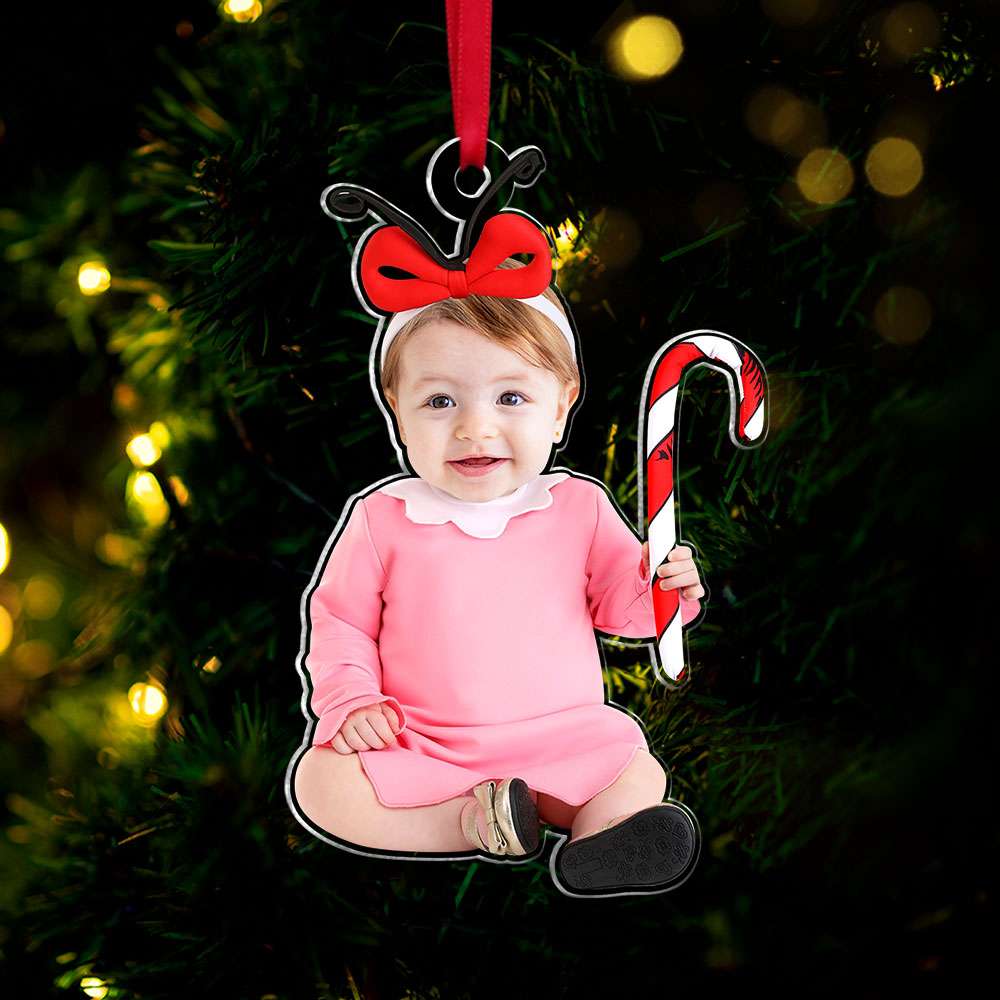 Personalized Funny Christmas Costumes Kid Photo Acrylic Ornaments