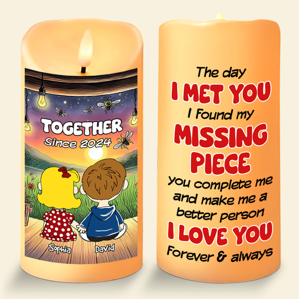 Personalized LED Candle for Couples - Romantic Valentine's Day Gifts Led Candle PopCulturePrints