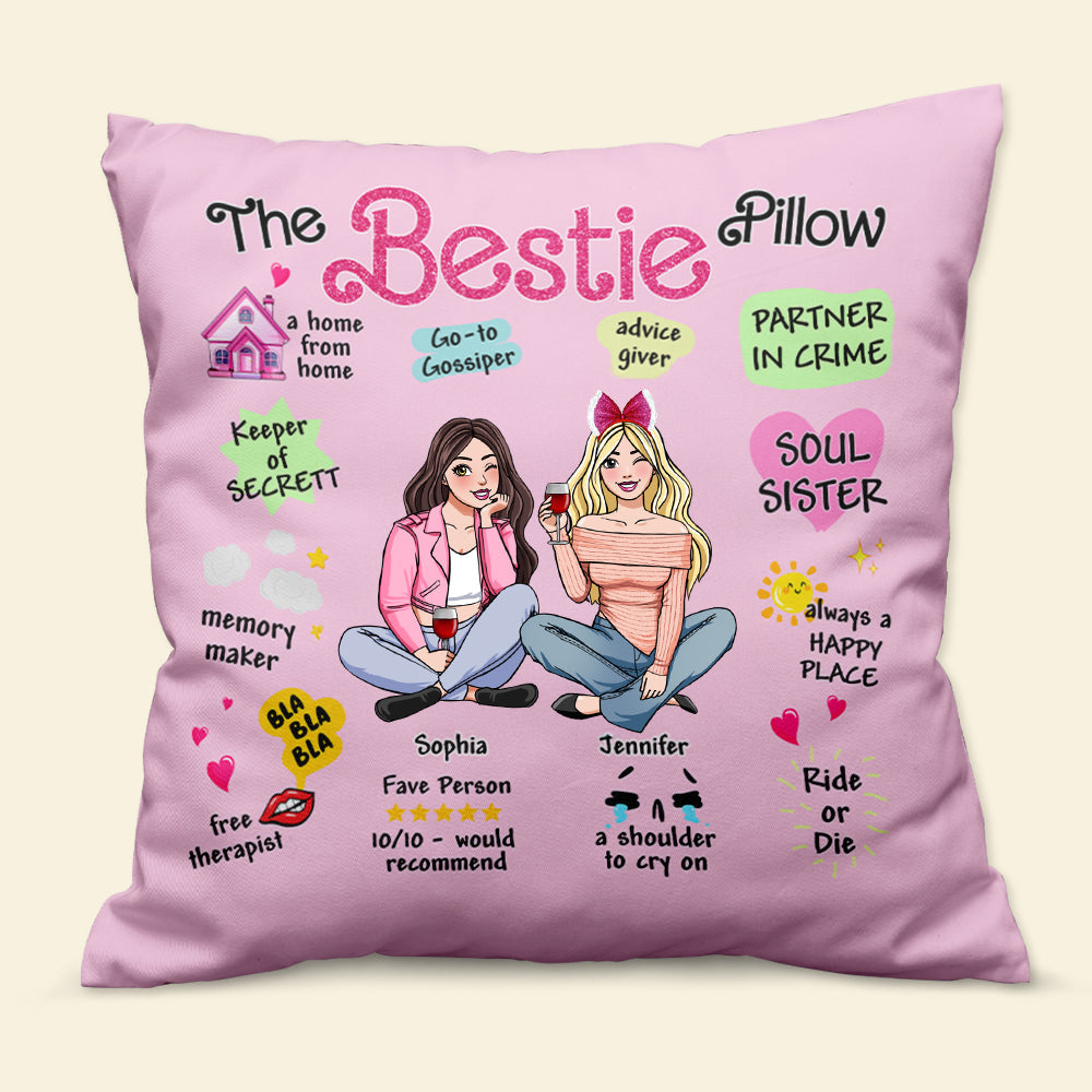 Personalized Best Friends Square Pillow Pillow PopCulturePrints