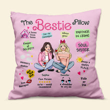 Load image into Gallery viewer, Personalized Best Friends Square Pillow Pillow PopCulturePrints
