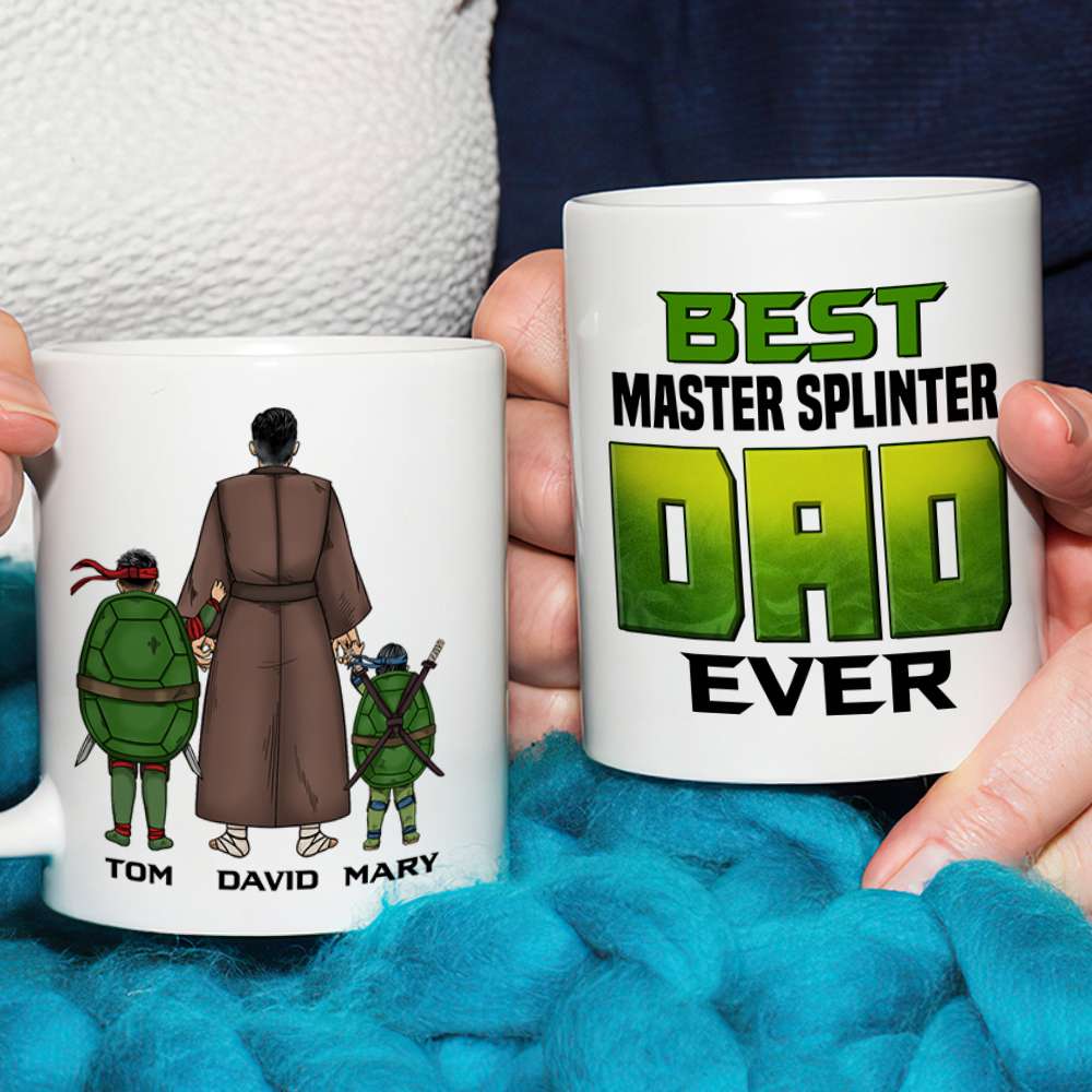 Custom Best Master Splinter Dad Mug - Personalized Gift for Fathers Coffee Mug PopCulturePrints