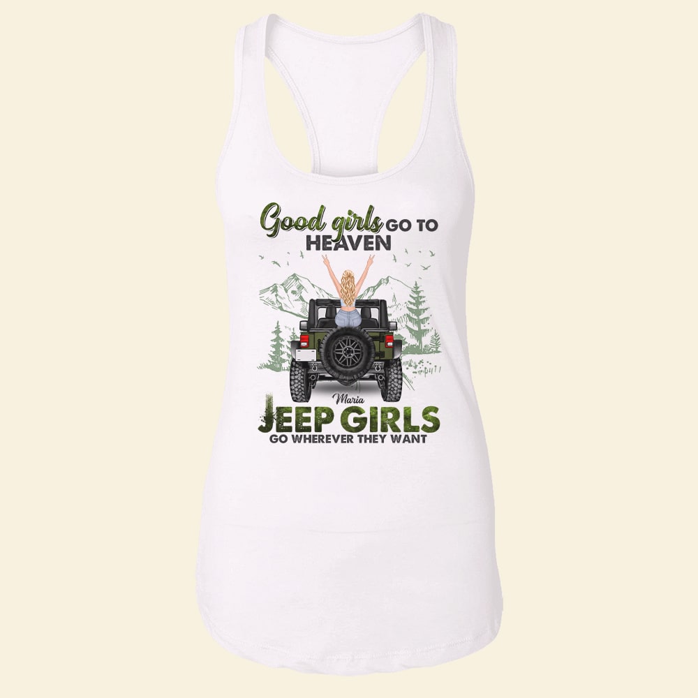 Personalized Jeep Girls Tank Top - Good Girls Go To Heaven