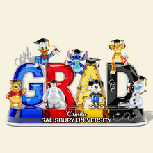 Load image into Gallery viewer, Celebrate Your Achievements with Our Cartoon Graduation Plaque - Personalized Gifts for Graduates Shaped Plaques PopCulturePrints
