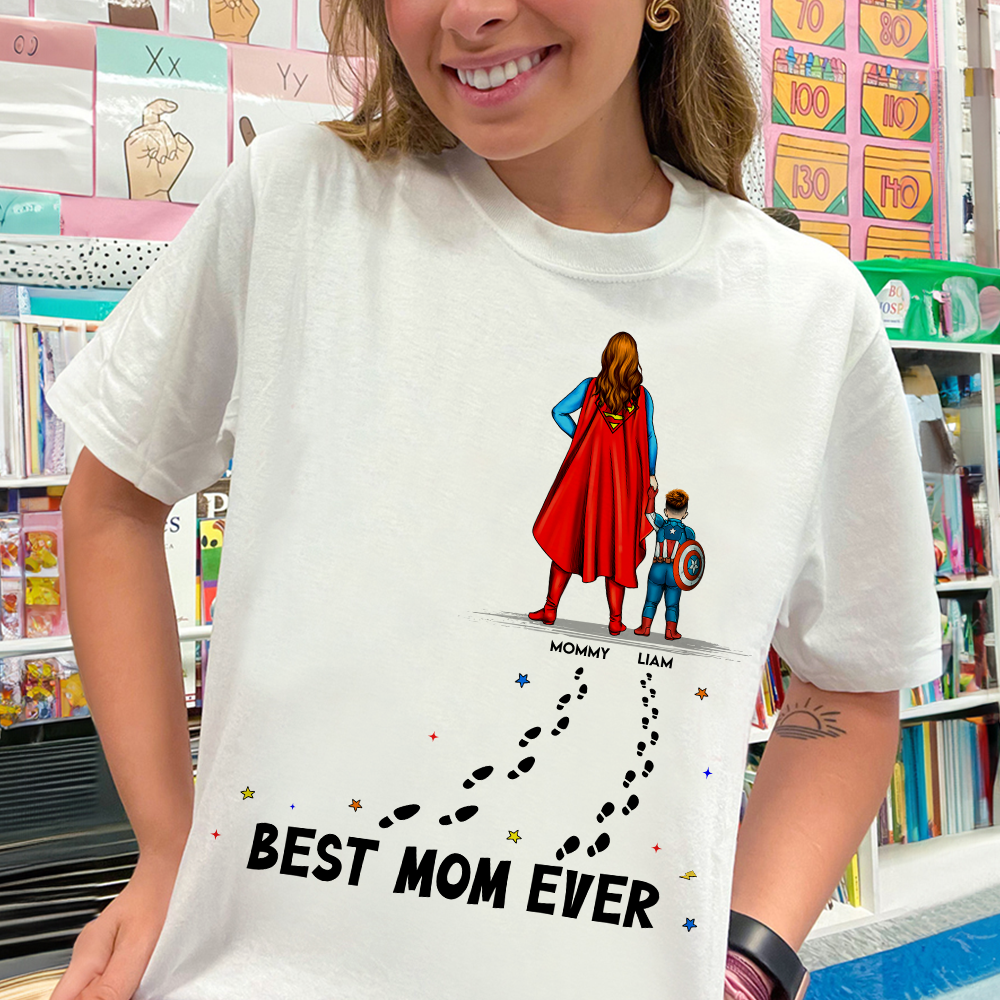 "Forever in Our Hearts - Personalized Gift for Mom Shirt, Best Mom Ever" Shirts PopCulturePrints